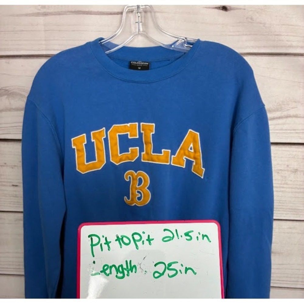 Colosseum UCLA Bruins Mens Medium Blue Crewneck Sweatshirt Tackle Twill Logo - Picture 8 of 8